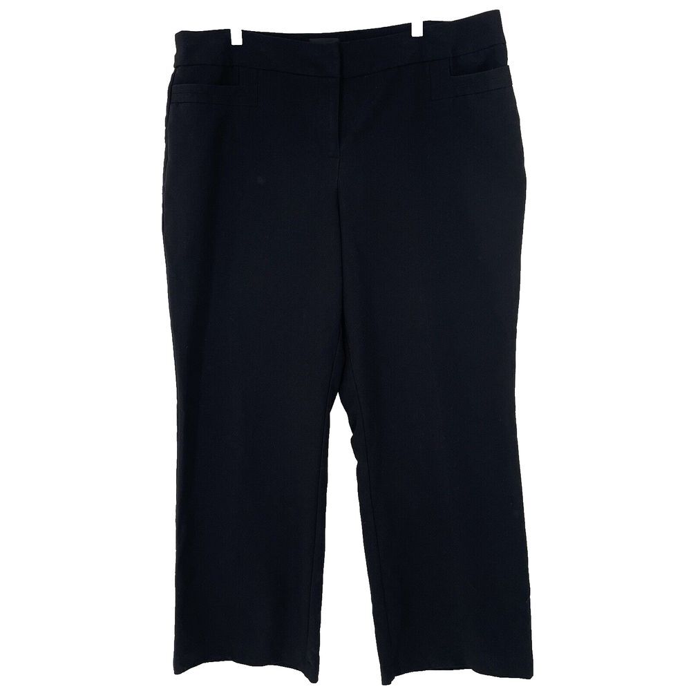 First Option Too Woman's Size 18W Black Wide Leg Pants Work Travel Professional